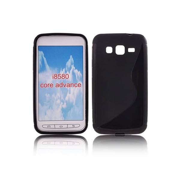 CUSTODIA GEL TPU SILICONE DOUBLE per SAMSUNG I8580 GALAXY CORE ADVANCE COLORE NERO