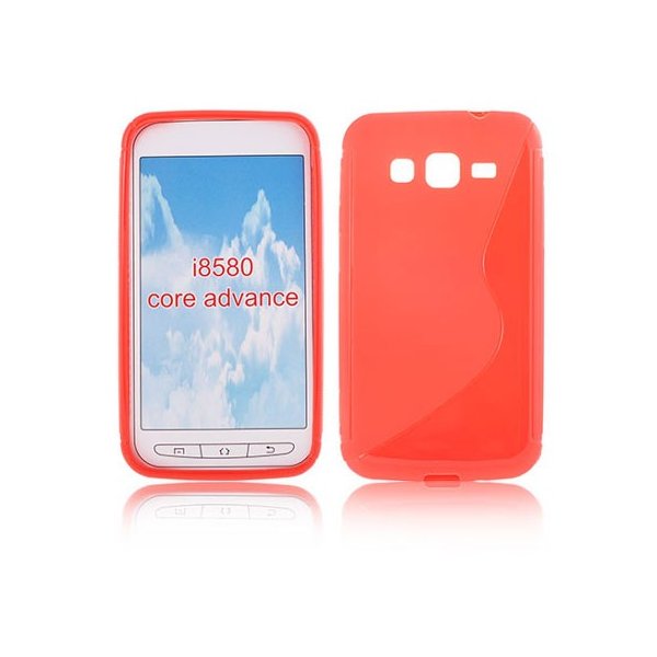 CUSTODIA GEL TPU SILICONE DOUBLE per SAMSUNG I8580 GALAXY CORE ADVANCE COLORE ROSSO