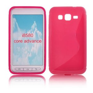 CUSTODIA GEL TPU SILICONE DOUBLE per SAMSUNG I8580 GALAXY CORE ADVANCE COLORE ROSA