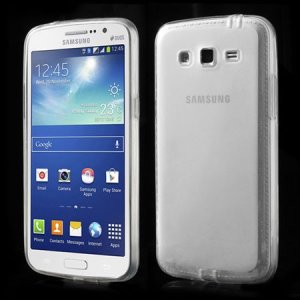 CUSTODIA GEL TPU SILICONE per SAMSUNG G7106 GALAXY GRAND 2, G7100, G7102, G7105 COLORE BIANCO-TRASPARENTE