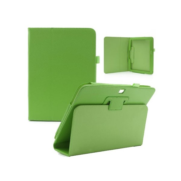 CUSTODIA BOOK PELLE per SAMSUNG P5200 GALAXY TAB 3 10.1, P5210 10.1" POLLICI CON STAND E PORTA PENNA COLORE VERDE