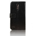 CUSTODIA FLIP ORIZZONTALE PELLE per HUAWEI ASCEND G710, A199  CON STAND E TASCHE PORTA CARTE COLORE NERO