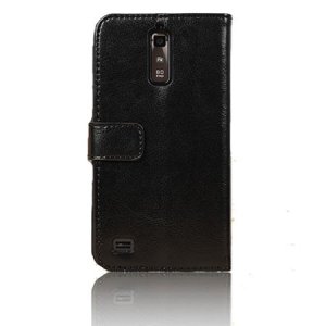 CUSTODIA FLIP ORIZZONTALE PELLE per HUAWEI ASCEND G710, A199  CON STAND E TASCHE PORTA CARTE COLORE NERO