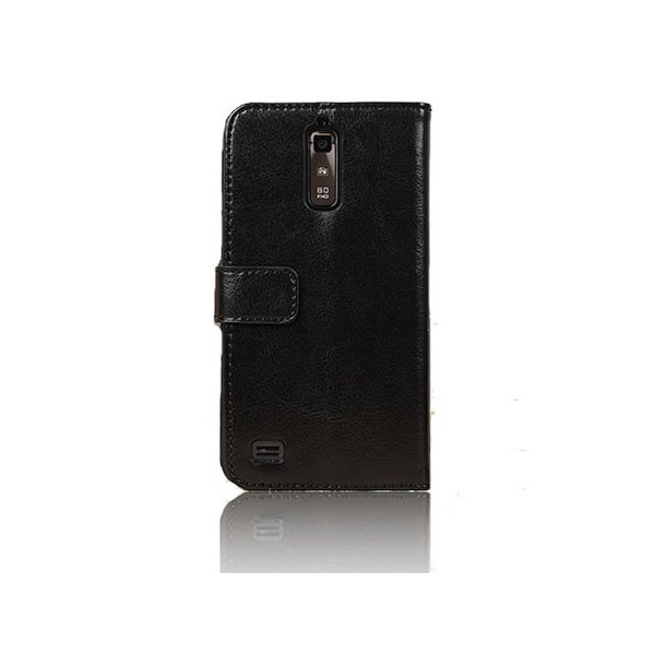 CUSTODIA FLIP ORIZZONTALE PELLE per HUAWEI ASCEND G710, A199  CON STAND E TASCHE PORTA CARTE COLORE NERO