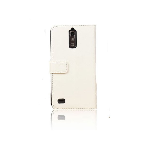 CUSTODIA FLIP ORIZZONTALE PELLE per HUAWEI ASCEND G710, A199  CON STAND E TASCHE PORTA CARTE COLORE BIANCO