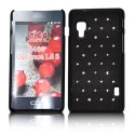 CUSTODIA BACK RIGIDA CON BRILLANTINI per LG OPTIMUS L5 II, E460 COLORE NERO