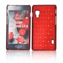 CUSTODIA BACK RIGIDA CON BRILLANTINI per LG OPTIMUS L5 II, E460 COLORE ROSSO