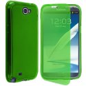 CUSTODIA GEL TPU SILICONE FLIP BOOK per SAMSUNG N7100 GALAXY NOTE 2, N7105 COLORE VERDE