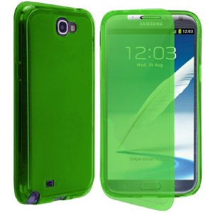 CUSTODIA GEL TPU SILICONE FLIP BOOK per SAMSUNG N7100 GALAXY NOTE 2, N7105 COLORE VERDE