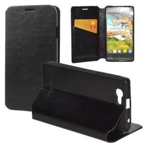 CUSTODIA FLIP ORIZZONTALE PELLE per NGM FORWARD YOUNG CON STAND, INTERNO IN TPU SILICONE E TASCA PORTA CARTE COLORE NERO