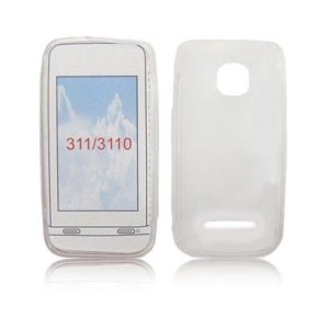 CUSTODIA GEL TPU SILICONE LUCIDA per NOKIA ASHA 311 COLORE BIANCO