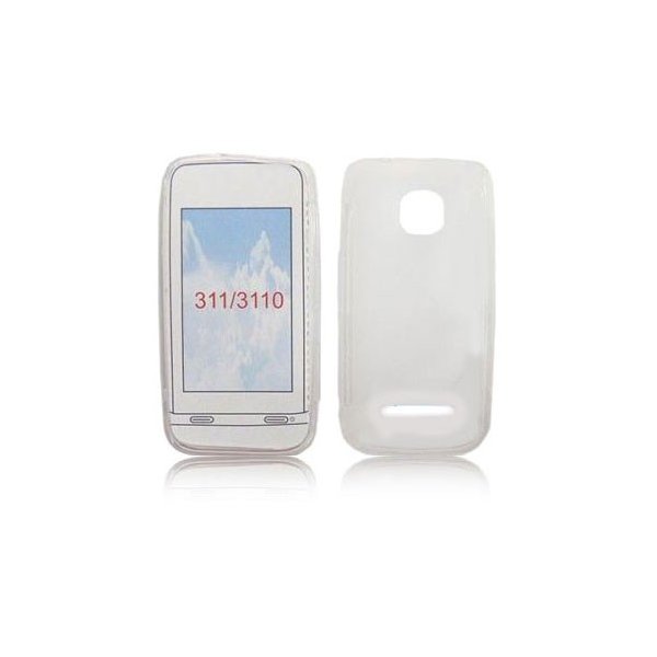 CUSTODIA GEL TPU SILICONE LUCIDA per NOKIA ASHA 311 COLORE BIANCO