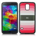 CUSTODIA BACK RIGIDA per SAMSUNG G900F GALAXY S5, GALAXY S5 NEO G903F FANTASIA ARCOBALENO ROSSO CON CORNICE IN GEL TPU