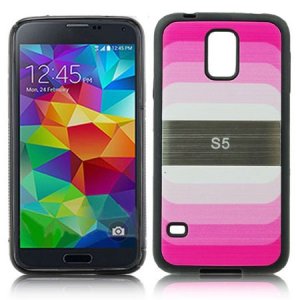 CUSTODIA BACK RIGIDA per SAMSUNG G900F GALAXY S5, GALAXY S5 NEO G903F FANTASIA ARCOBALENO ROSA CON CORNICE IN GEL TPU