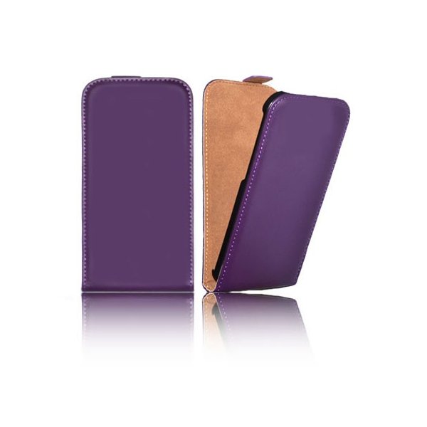 CUSTODIA FLIP VERTICALE SLIM PELLE per HTC DESIRE 310 COLORE VIOLA