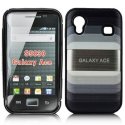 CUSTODIA BACK RIGIDA per SAMSUNG S5830 GALAXY ACE FANTASIA ARCOBALENO NERO CON CORNICE IN GEL TPU SILICONE BLUN BLISTER