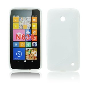 CUSTODIA GEL TPU SILICONE DOUBLE per NOKIA LUMIA 630 COLORE BIANCO