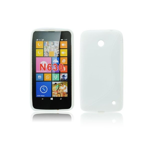 CUSTODIA GEL TPU SILICONE DOUBLE per NOKIA LUMIA 630 COLORE BIANCO