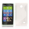 CUSTODIA GEL TPU SILICONE DOUBLE per NOKIA X, X+ COLORE BIANCO-TRASPARENTE