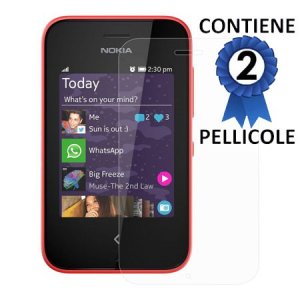 PELLICOLA PROTEGGI DISPLAY per NOKIA ASHA 230, ASHA 230 DUAL SIM CONFEZIONE 2 PEZZI