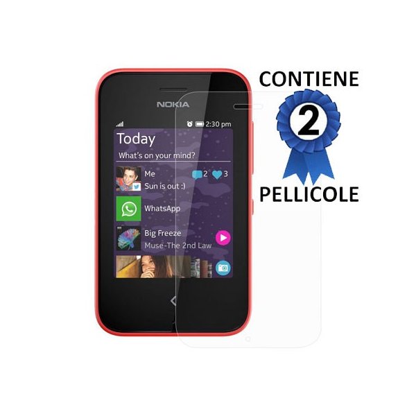 PELLICOLA PROTEGGI DISPLAY per NOKIA ASHA 230, ASHA 230 DUAL SIM CONFEZIONE 2 PEZZI