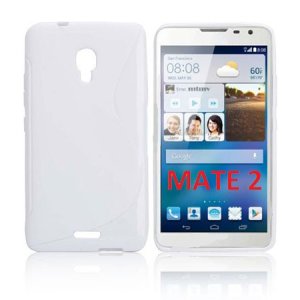 CUSTODIA GEL TPU SILICONE DOUBLE per HUAWEI ASCEND MATE 2 4G COLORE BIANCO