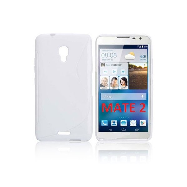 CUSTODIA GEL TPU SILICONE DOUBLE per HUAWEI ASCEND MATE 2 4G COLORE BIANCO