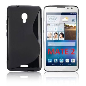 CUSTODIA GEL TPU SILICONE DOUBLE per HUAWEI ASCEND MATE 2 4G COLORE NERO