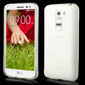 CUSTODIA GEL TPU SILICONE per LG G2 MINI COLORE BIANCO-TRASPARENTE