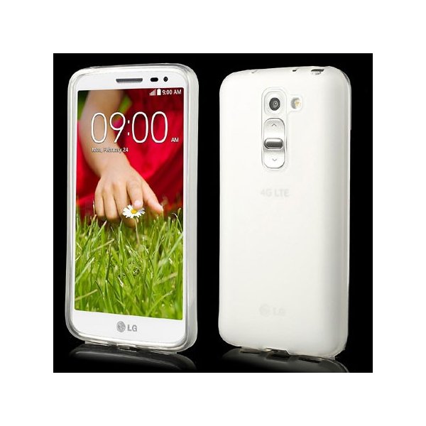 CUSTODIA GEL TPU SILICONE per LG G2 MINI COLORE BIANCO-TRASPARENTE