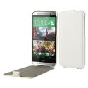 CUSTODIA FLIP VERTICALE ULTRA SLIM PELLE per HTC ONE 2 ( M8 ), ONE M8s COLORE BIANCO