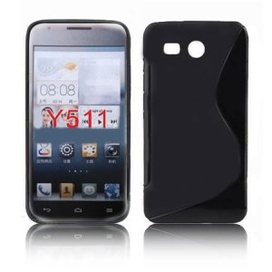 CUSTODIA GEL TPU SILICONE DOUBLE per HUAWEI ASCEND Y511 COLORE NERO