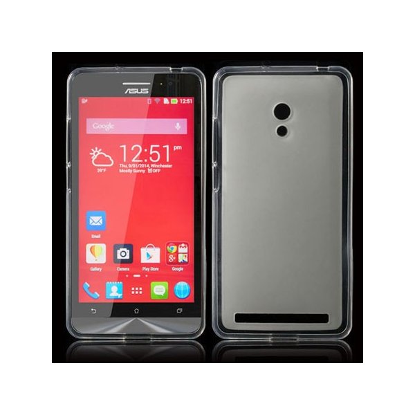 CUSTODIA GEL TPU SILICONE per ASUS ZENFONE 6 COLORE BIANCO-TRASPARENTE