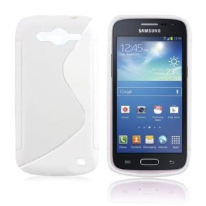 CUSTODIA GEL TPU SILICONE DOUBLE per SAMSUNG G386 GALAXY CORE LTE, G3518 COLORE BIANCO-TRASPARENTE