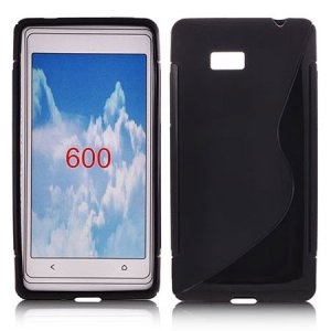 CUSTODIA GEL TPU SILICONE DOUBLE per HTC DESIRE 600 COLORE NERO