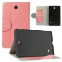 CUSTODIA BOOK ORIZZONTALE per SAMSUNG T330 GALAXY TAB 4 8.0 CON STAND E TASCHE PORTA CARTE COLORE ROSA