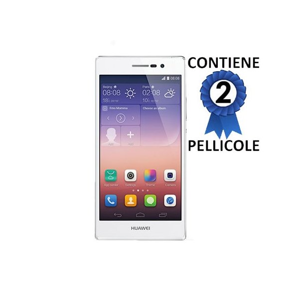 PELLICOLA PROTEGGI DISPLAY per HUAWEI ASCEND P7 CONFEZIONE 2 PEZZI