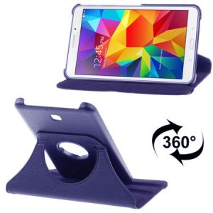 CUSTODIA BOOK PELLE GIREVOLE per SAMSUNG GALAXY TAB 4 7.0, SM-T230, 7" POLLICI CON STAND E CHIUSURA ELASTICO COLORE BLU