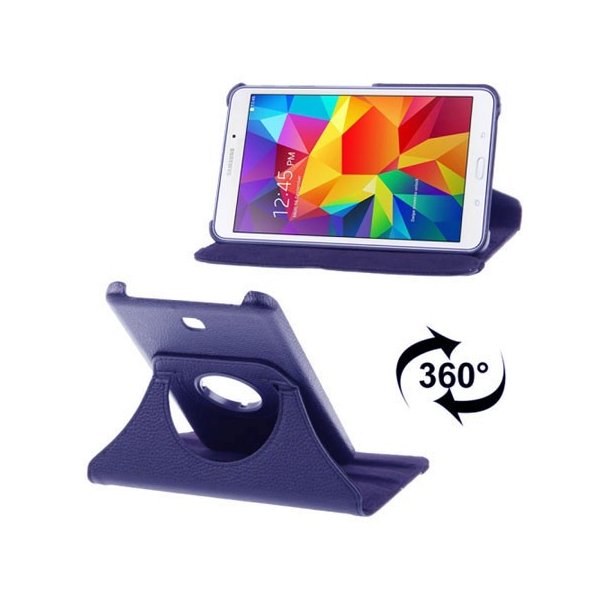 CUSTODIA BOOK PELLE GIREVOLE per SAMSUNG GALAXY TAB 4 7.0, SM-T230, 7" POLLICI CON STAND E CHIUSURA ELASTICO COLORE BLU