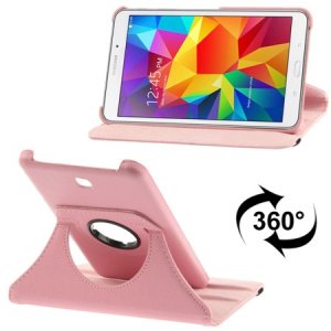 CUSTODIA BOOK PELLE GIREVOLE per SAMSUNG GALAXY TAB 4 7.0, SM-T230, 7" POLLICI CON STAND E CHIUSURA ELASTICO COLORE ROSA