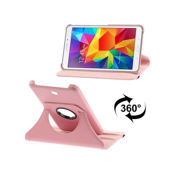 CUSTODIA BOOK PELLE GIREVOLE per SAMSUNG GALAXY TAB 4 7.0, SM-T230, 7" POLLICI CON STAND E CHIUSURA ELASTICO COLORE ROSA