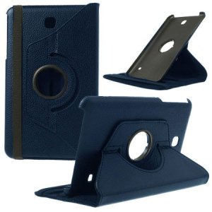 CUSTODIA BOOK GIREVOLE per SAMSUNG T330 GALAXY TAB 4 8.0" POLLICI CON STAND E CHIUSURA ELASTICO COLORE BLU