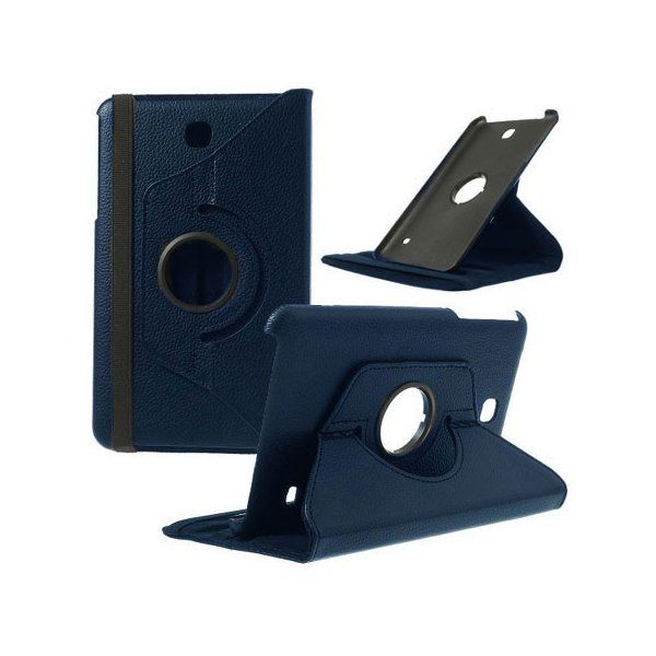 CUSTODIA BOOK GIREVOLE per SAMSUNG T330 GALAXY TAB 4 8.0" POLLICI CON STAND E CHIUSURA ELASTICO COLORE BLU