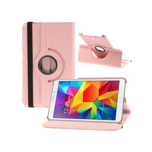 CUSTODIA BOOK GIREVOLE per SAMSUNG T330 GALAXY TAB 4 8.0" POLLICI CON STAND E CHIUSURA ELASTICO COLORE ROSA