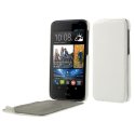 CUSTODIA FLIP VERTICALE ULTRA SLIM PELLE per HTC DESIRE 310 COLORE BIANCO