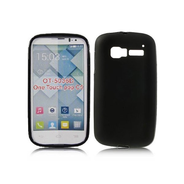 CUSTODIA GEL TPU SILICONE per ALCATEL ONE TOUCH POP C5 COLORE NERO