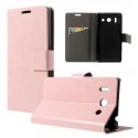 CUSTODIA FLIP ORIZZONTALE PELLE per HUAWEI ASCEND G510, U8951 DAYTONA CON STAND E TASCHE PORTA CARTE COLORE ROSA