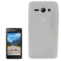 CUSTODIA GEL TPU SILICONE DOUBLE per HUAWEI ASCEND Y530, C8813 COLORE BIANCO-TRASPARENTE