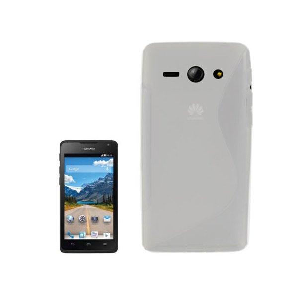 CUSTODIA GEL TPU SILICONE DOUBLE per HUAWEI ASCEND Y530, C8813 COLORE BIANCO-TRASPARENTE