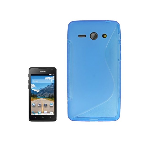 CUSTODIA GEL TPU SILICONE DOUBLE per HUAWEI ASCEND Y530, C8813 COLORE BLU